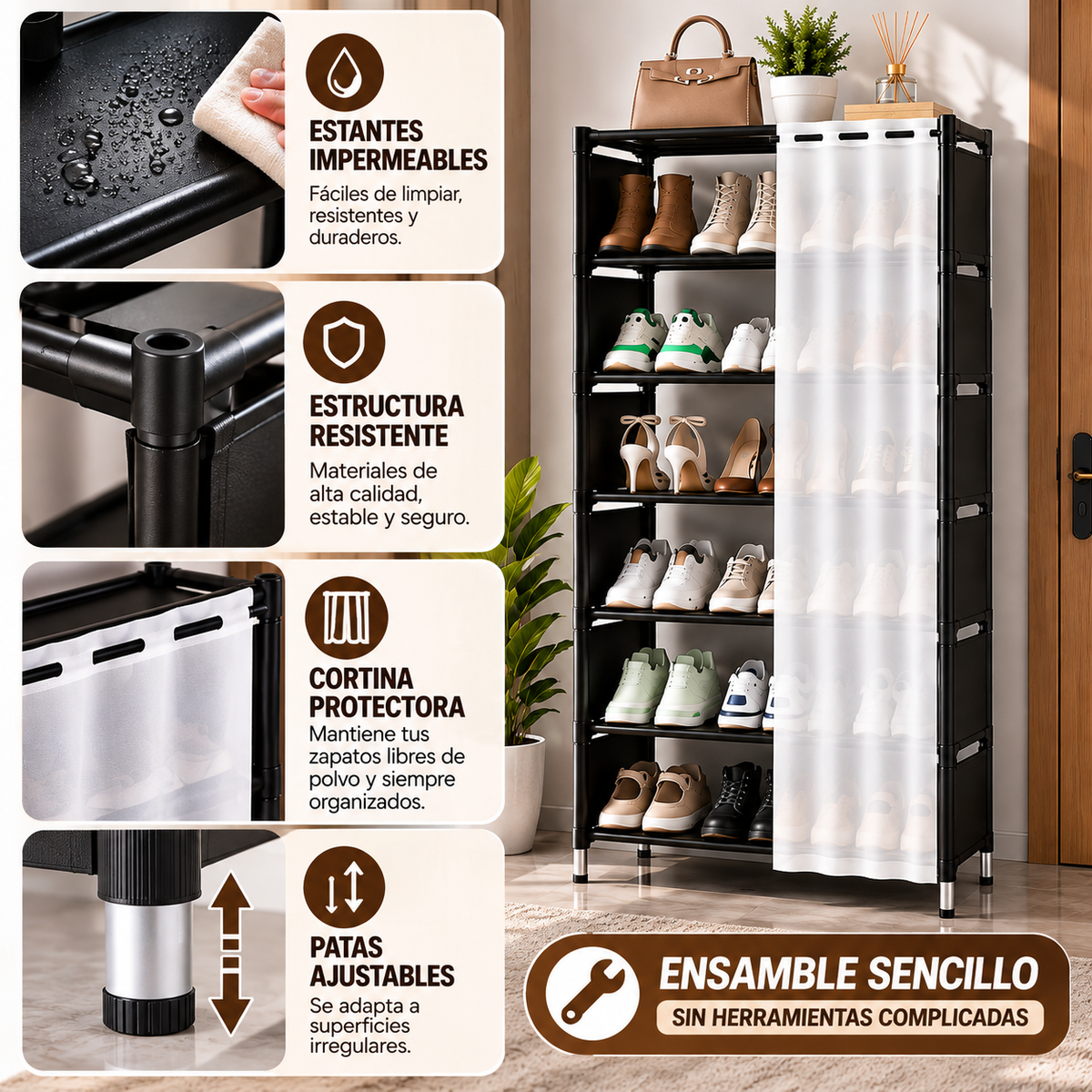 Zapatero Vertical 7 Niveles – Más Espacio, Más Orden