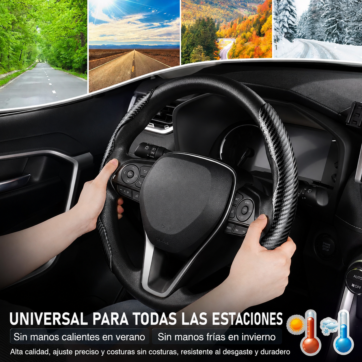 Funda De Volante De Fibra De Carbono Premium