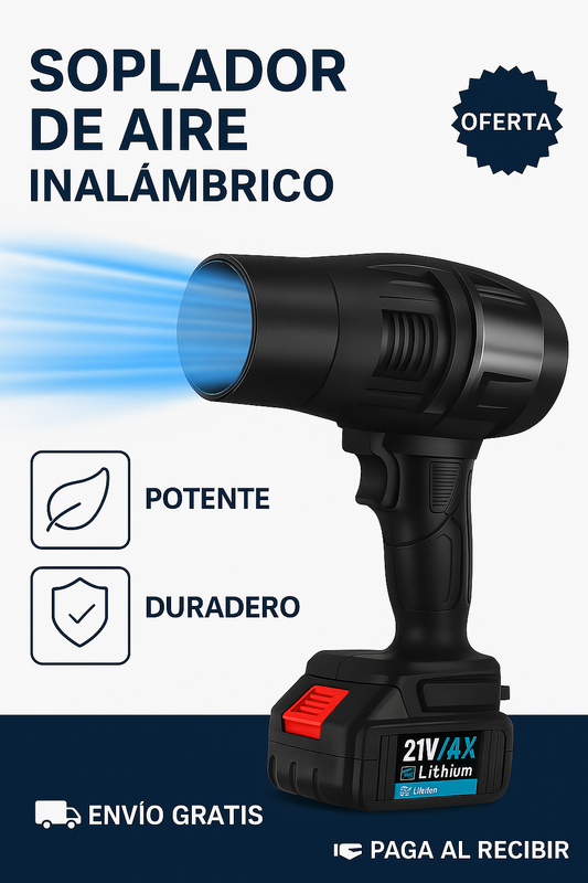 Soplador Inalámbrico Recargable - Libertad total, cero cables