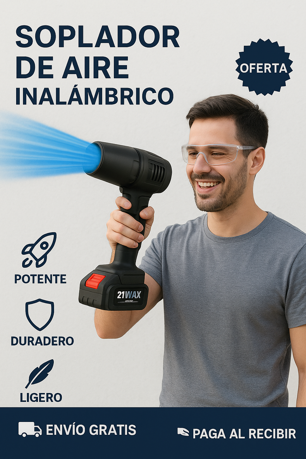 Soplador Inalámbrico Recargable - Libertad total, cero cables
